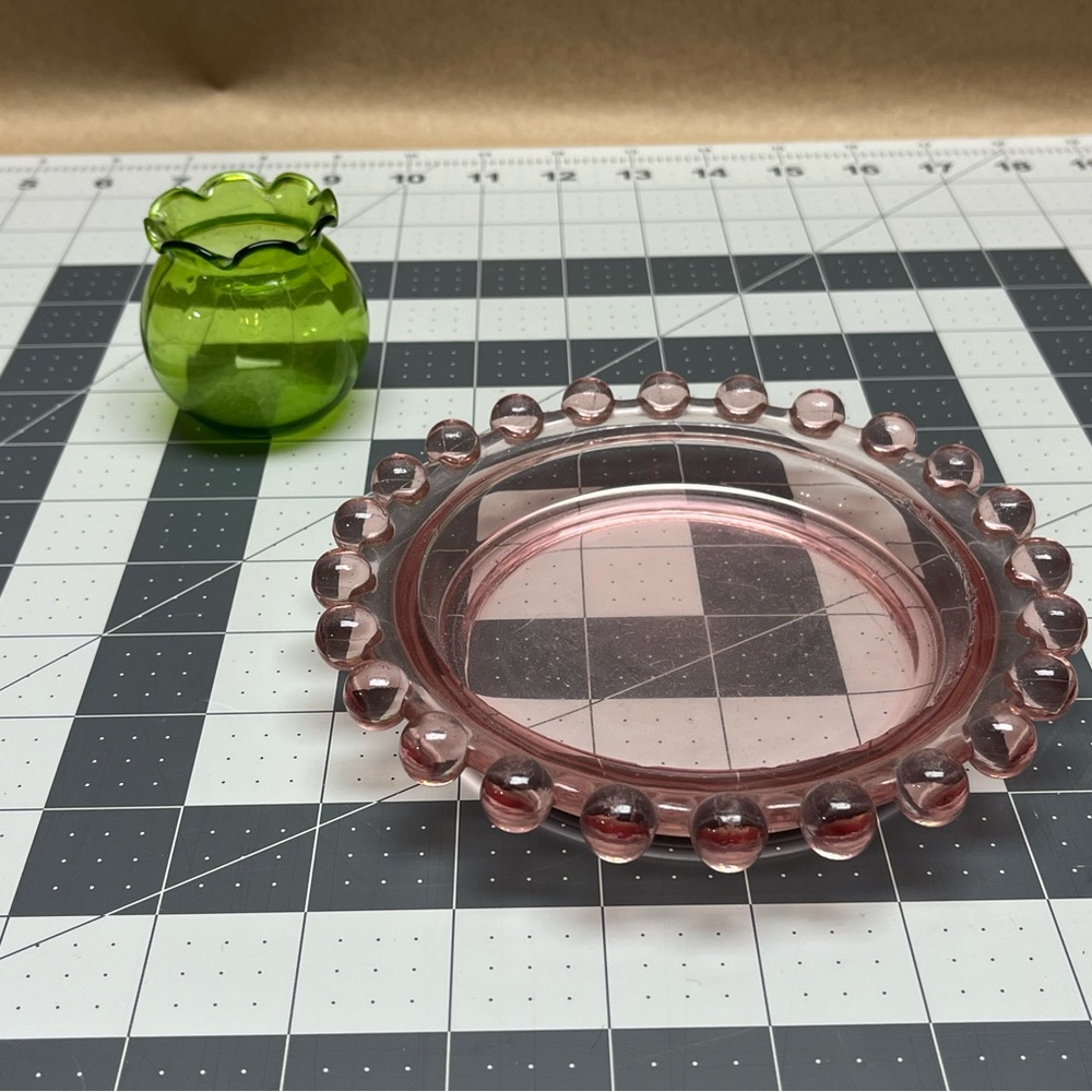 Pink and green glass